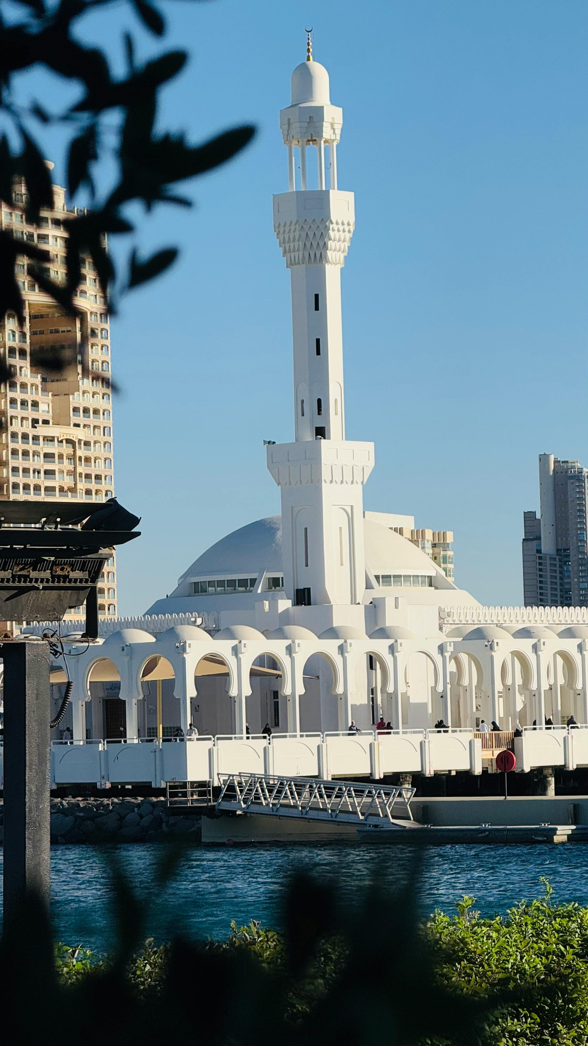 Sunset at Jeddah Corniche with palms